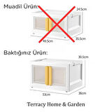 X-Large Ebatlı, Üst Üste İstiflenebilir, Katlanabilir Tekli Dolap, Beyaz Kulplu