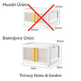 X-Large Ebatlı, Üst Üste İstiflenebilir, Katlanabilir Tekli Dolap, Beyaz Kulplu