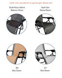 Gri Yatabilen, Ayarlanabilir Pozisyonlu, Katlanabilir Zero Gravity Şezlong, Kamp Sandalyesi, Düz Desen