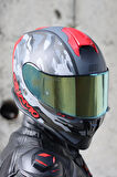Dinamo Camo Siyah-Titanium-Kırmızı Kask
