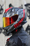 Dinamo Camo Siyah-Titanium-Kırmızı Kask