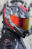 Dinamo Camo Siyah-Titanium-Kırmızı Kask