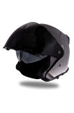 Palio 2  DeepSky Mat Siyah-Mat Titanium Açık Kask