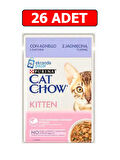 Purina catchow kitten kuzu etli ve kabaklı yavru kedi ıslak maması 85gr 26 adet kedi yaş mama pouch