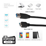 Ropcomp USB Micro-B Superspeed Data Kablosu USB 3.0 20cm