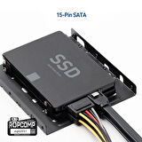 Ropcomp 4-Pin Molex Erkek - 15-Pin SATA Güç Dönüştürücü ve Çoklayıcı Kablo