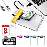 Ropcomp 2.5" USB 3.0 Sata Harici Harddisk Kutusu Şeffaf