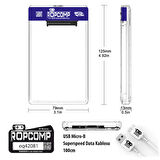 Ropcomp 2.5" USB 3.0 Sata Harici Harddisk Kutusu Şeffaf