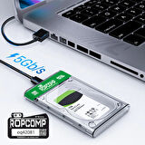 Ropcomp 2.5" USB 3.0 Sata Harici Harddisk Kutusu Şeffaf