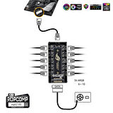 Ropcomp ARGB HUB 11 Port 5V 3-Pin ARGB ve Fan HUB