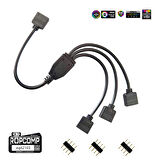 Ropcomp PC Kasa ve LED Aydınlatma için 3 Çıkışlı 4-Pin RGB Splitter