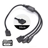 Ropcomp PC Kasa ve LED Aydınlatma için 3 Çıkışlı 4-Pin RGB Splitter