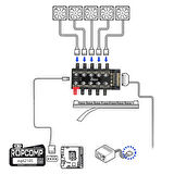 Ropcomp 10 Port Fan Power Hub SATA Güçlü PWM Switch Çoklayıcı