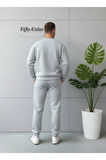 Unisex Kalın Şardonlu Sweat ve Eşofman Takım ALT-ÜST