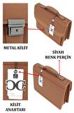 Case Club Kilit Mekanizmalı Evrak Çantası Organizer İç Bölme 15,6" inç Laptop Bölmeli Omuz Askılı