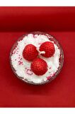 El Yapımı Candles Strawberry Cupcake Çilekli Mum Aromaterapi Kokulu Cam