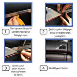 BUFFER® Mavi Araba OtoTrim Dekorasyon Şeridi Kauçuk Elastik Kolay Kurulum 5 metre Şerit Bant