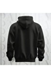 Error 404 Baskılı Kapüşonlu Sweatshirt Hoodie Kalın Kumaş 3 İplik Şardonlu