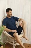 Kly Midi Yaka 3'Lü Erkek Pijama Şort Takım 