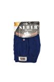 Lacivert Düz Düğmeli Erkek Boxer