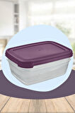 2'li Set Kare Dikdörtgen Saklama Kabı 3000ml Kapaklı Cook&Keep