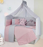 TUGU HOME&BABY ESİLA %100 PAMUK 11 PARÇA 60x120 cm BEBEK BEŞİK UYKU SETİ,BEBEK BEŞİK UYKU TAKIMI,ANNE YANI ORGANİK UYKU SETİ