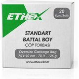 Ethex Battal Boy Mavi Renk Çöp Torbası 20 Paket - 75x90 Cm