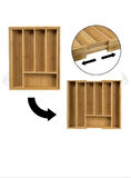 Büyük Boy Bambu Çekmece Içi Kaşıklık Açılır Kapanır Düzenleyici Kapalı (33x44) Açık (47x44)cm