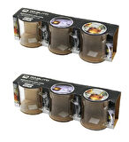6'lı Borosilikat  Kupa Nescafe,Latte,Filtre Kahve,Süt,Bitki Çayı Kupası 350 ml (En: 8 cm Yük: 8 cm)