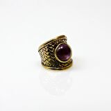 Doğal Taşlı Ametist Doğal Taşlı Hasır Model Ayarlanabilir Kadın Doğal Taşlı Yüzük