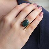 Doğal Taş Krizikol Taşı Ayarlanabilir Kadın Yüzük