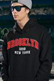 Brooklyn 1898 New York Yazılı Unisex Oversize Hoodie