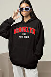 Brooklyn 1898 New York Yazılı Unisex Oversize Hoodie