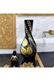 Sharp & Art Seramik Yaldızlı Gece Serisi Burgulu Vazo