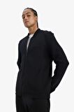 DeFactoFit Slim Fit Dar Kesim Kolej Yaka Skuba Dalgıç Kumaş Bomber Hırka F0877AX25SPBK81