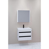 Levante 65 Cm Beyaz Lavabolu Banyo Dolabı Bgn Aynalı - Boy Dolap Hariç