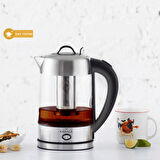 Karaca Cam Inox Bitki Çayı Makinesi Ve Su Isıtıcı Kettle 2202,led, Yüksek Borosilikat Gövde