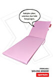 XPERMATE Fermuarlı Şezlong Minderi Su Geçirmez Kumaş Katlanır Şezlong Minderi Katlanabilir Plaj Minderi 60x180x5Pembe