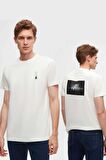 Regular Fit Beyaz Baskılı %100 Pamuk T-shirt 2EC14ORT05213