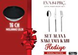 TEC-X Eva 84 Parça Çatal Kaşık Bıçak Çeyiz Seti + Saklama Kabı Hediyeli