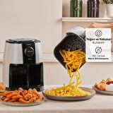 Karaca Smart Cook 60 Dakikaya Kadar Zaman Ayarlı Compact Airfryer Krem 2 Kişilik