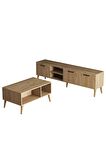 Mezza Set 1587-2076 Exxen 180 Cm Tv Ünitesi + Exxen Orta Sehpa - Sepet Rengi