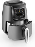 Karaca Air Pro Cook Köz Steel XL Çelik Hazneli Airfryer Space Gray 4 Litre 4 Kişilik