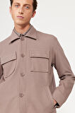 Oversize Fit Bol Kesim Klasik Yaka Pamuklu Desenli Gömlek Ceket