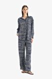 DeFacto Regular Fit Şal Desenli Viskon Plaj Pantolonu-Fall in Love C3159AX25SPNV241
