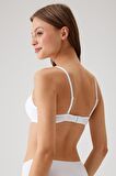 Kadın Beyaz 6045 Milan Push Up Dolgulu Micro Sütyen (TAK - ÇIKAR ASKILI)