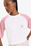 DeFactoFit Crop Bisiklet Yaka Baskılı Sporcu Kısa Kollu Tişört D8031AX25SPWT83