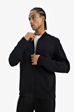 DeFactoFit Slim Fit Dar Kesim Kolej Yaka Skuba Dalgıç Kumaş Bomber Hırka F0877AX25SPBK81