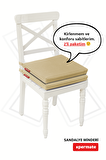 Xpermate Fermuarlı 2'li Sandalye Minderi Su İtici Kumaş 40x40Cm Sünger Sandalye Minderi Bağcıklı Bej