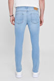 Erkek Mavi Slim Fit Dar Kesim Magic Denim Esnek Jean Kot Pantolon